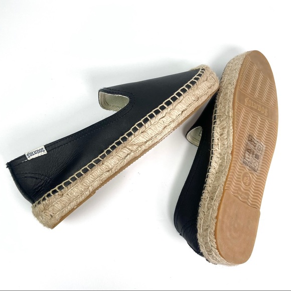 Soludos Leather Platform Espadrilles Smoking Slippers Flats - Picture 4 of 5